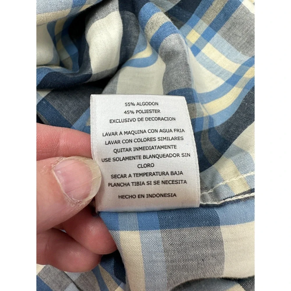 Levi's Men's 2XL Pearl Snap Button Long‎ Sleeve Blue Plaid Western Shirt
